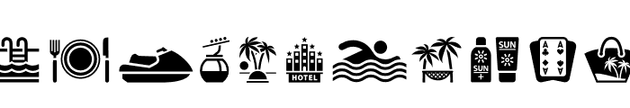 tourism and travel icons Font UPPERCASE
