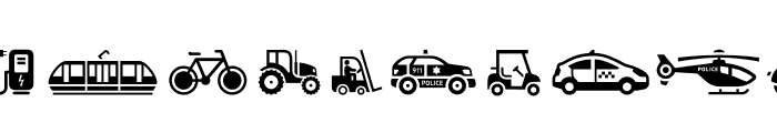 transport icons Font UPPERCASE