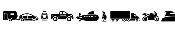transport icons Font LOWERCASE