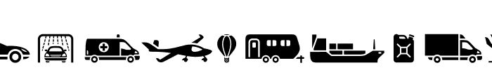 transport icons Font LOWERCASE
