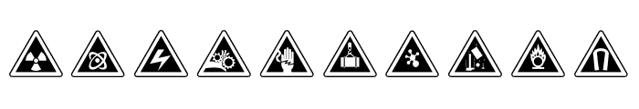 warning signs font Font OTHER CHARS