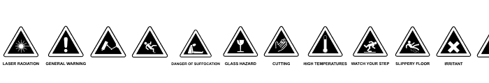 warning signs font Font UPPERCASE