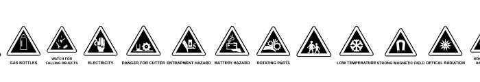 warning signs font Font LOWERCASE