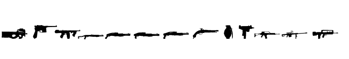 weapons dingbats Font UPPERCASE