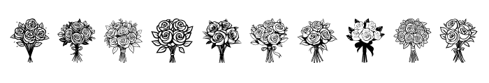 wedding rose bouquet Regular Font OTHER CHARS