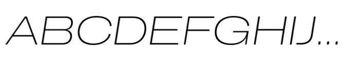 CF Mod Grotesk Extra Light Extra Expanded Oblique Font UPPERCASE