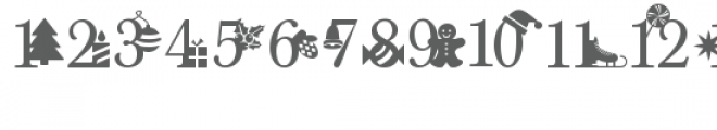 cg 25 days of christmas dingbats Font LOWERCASE