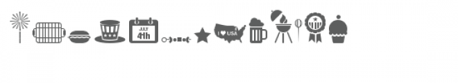 cg 4th of july dingbats Font LOWERCASE