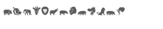 cg african animals dingbats Font UPPERCASE