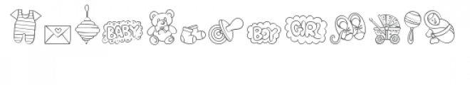 cg baby doodles dingbats Font LOWERCASE