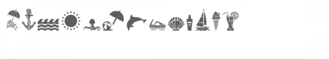 cg beach dingbats Font LOWERCASE