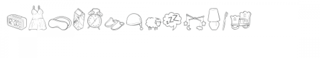 cg bedtime doodle dingbats Font UPPERCASE