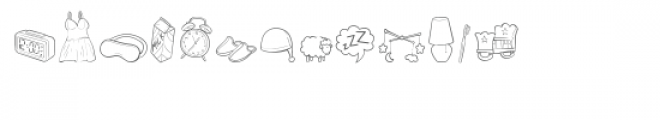 cg bedtime doodle dingbats Font LOWERCASE