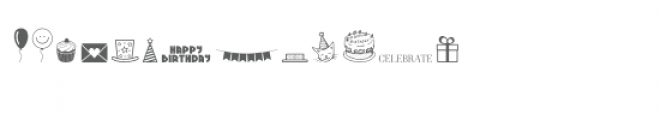 cg birthday party dingbats Font UPPERCASE