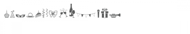 cg birthday party dingbats Font UPPERCASE