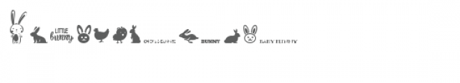 cg bunnies & chicks dingbats Font UPPERCASE