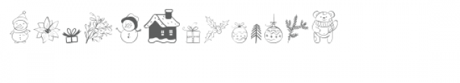 cg christmasy doodles dingbats Font UPPERCASE