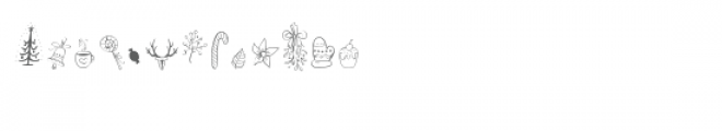 cg christmasy doodles dingbats Font LOWERCASE