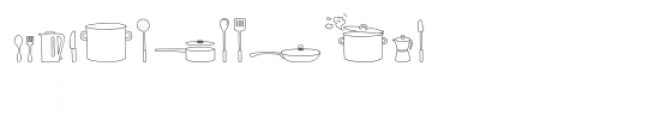 cg cooking utensils dingbats Font UPPERCASE