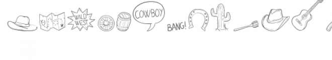 cg cowboy dingbats Font UPPERCASE