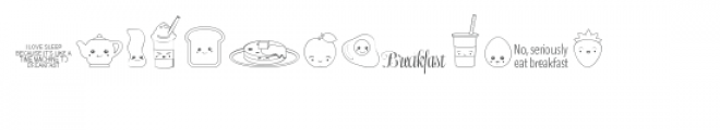 cg cutie breakfast dingbats Font UPPERCASE