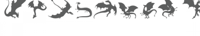 cg dragon silhouette dingbats Font LOWERCASE