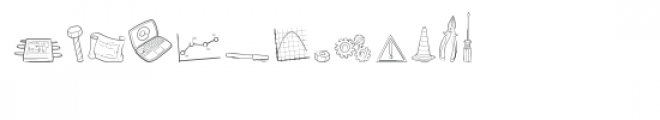 cg engineering doodles dingbats Font LOWERCASE