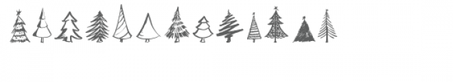cg evergreen doodle trees dingbats Font UPPERCASE