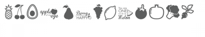 cg fruits and veggies dingbats font Font UPPERCASE