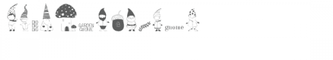 cg garden gnomes dingbats Font LOWERCASE
