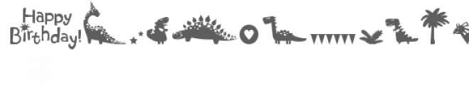 cg happy birthday dinosaurs dingbats Font LOWERCASE