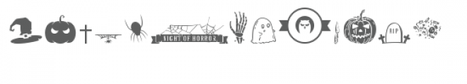 cg happy halloween doodles dingbats Font LOWERCASE