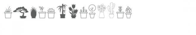 cg little plants dingbats Font UPPERCASE