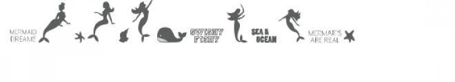 cg mermaid and sea dingbats Font UPPERCASE