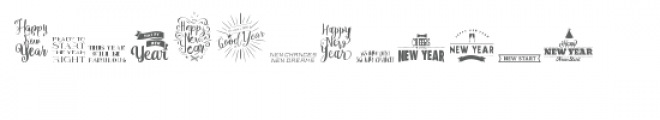 cg new year's phrases dingbats Font LOWERCASE