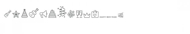 cg new's year dingbats Font LOWERCASE