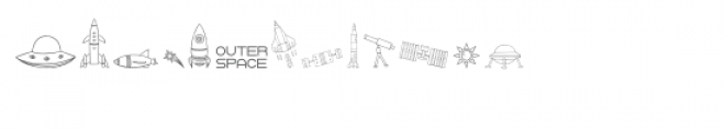 cg outer space dingbats Font UPPERCASE