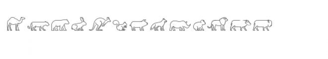 cg outlined animals dingbats Font UPPERCASE
