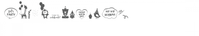 cg party animals dingbats Font LOWERCASE