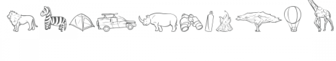 cg safari doodles dingbats Font UPPERCASE