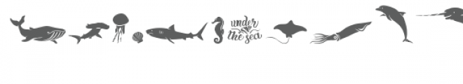 cg sea creatures silhouettes dingbats Font LOWERCASE