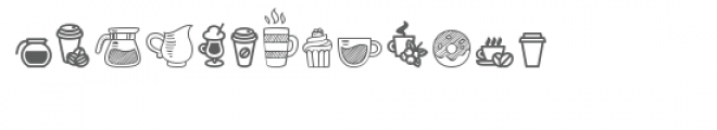 cg sips and treats dingbats Font LOWERCASE