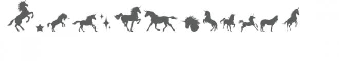 cg unicorn silhouettes dingbats Font UPPERCASE
