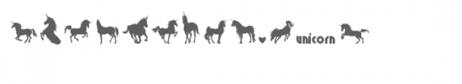 cg unicorn silhouettes dingbats Font LOWERCASE