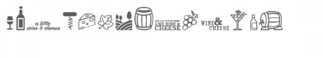 cg wine & cheese dingbats Font LOWERCASE