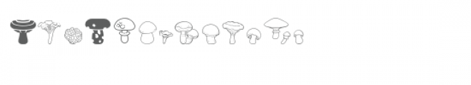 cg woodland mushrooms dingbats Font UPPERCASE