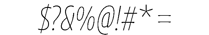 Chidori Condensed ExtraLight Italic Font OTHER CHARS