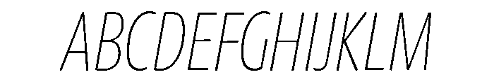 Chidori Condensed ExtraLight Italic Font UPPERCASE
