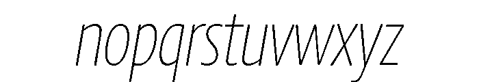 Chidori Condensed ExtraLight Italic Font LOWERCASE