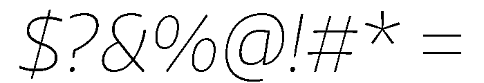 Chidori Expanded ExtraLight Italic Font OTHER CHARS
